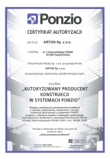 Certyfikat Autoryzacji PONZIO